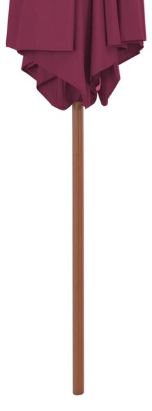 Vanjski suncobran s drvenim stupom 270 cm bordo - Crvena / N/A