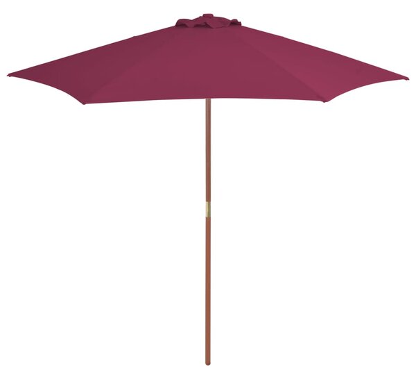 Vanjski suncobran s drvenim stupom 270 cm bordo - Crvena / N/A