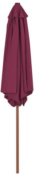Vanjski suncobran s drvenim stupom 270 cm bordo - Crvena / N/A