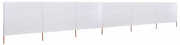 Vjetrobran sa 6 panela od tkanine 800 x 80 cm bijeli - Bijela / 800 x 80 cm