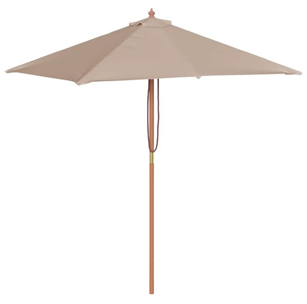 Vanjski suncobran s drvenim stupom 150 x 200 cm smeđesivi - Tupe / N/A