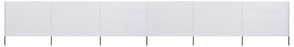 Vjetrobran sa 6 panela od tkanine 800 x 80 cm bijeli - Bijela / 800 x 80 cm
