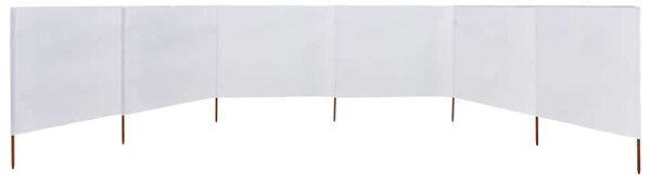 Vjetrobran sa 6 panela od tkanine 800 x 80 cm bijeli - Bijela / 800 x 80 cm