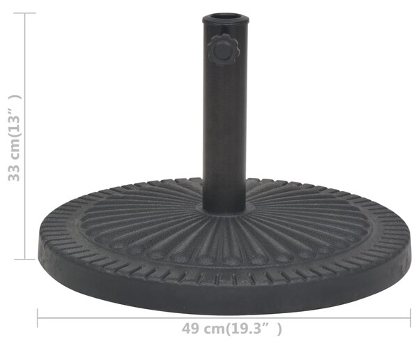 Stalak za Suncobran od Smole Okrugli Crni 14 kg - Crna / N/A