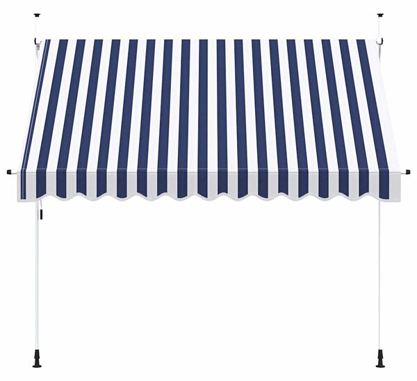 Tenda na ručno uvlačenje 300 cm plavo-bijela prugasta - Plava / N/A
