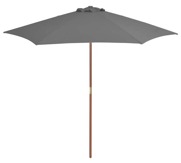 Vanjski suncobran s drvenim stupom 270 cm antracit - Antracitno siva / N/A