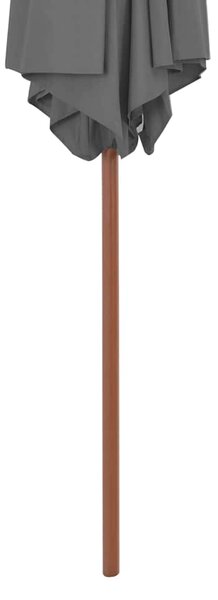 Vanjski suncobran s drvenim stupom 270 cm antracit - Antracitno siva / N/A