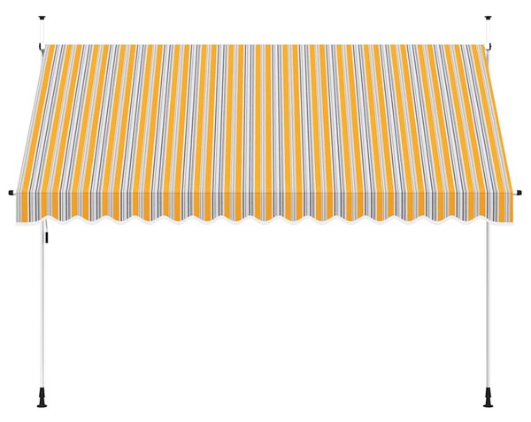 Tenda na ručno uvlačenje 350 cm žuto-plava prugasta - Šarena / 350 cm