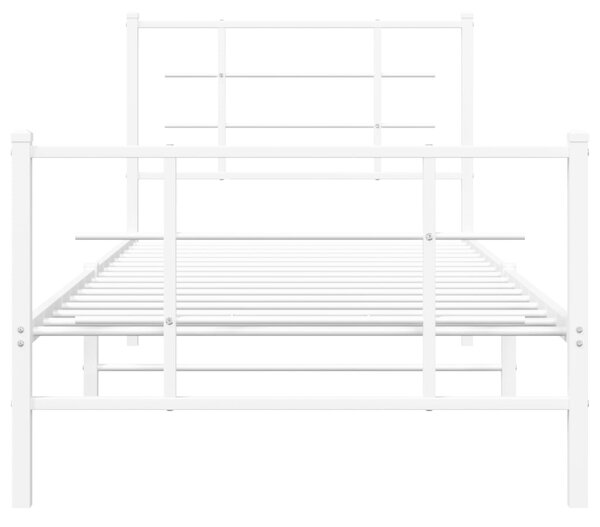 Metalni okvir kreveta uzglavlje i podnožje bijeli 90x190 cm - Bijela / 90 x 190 cm