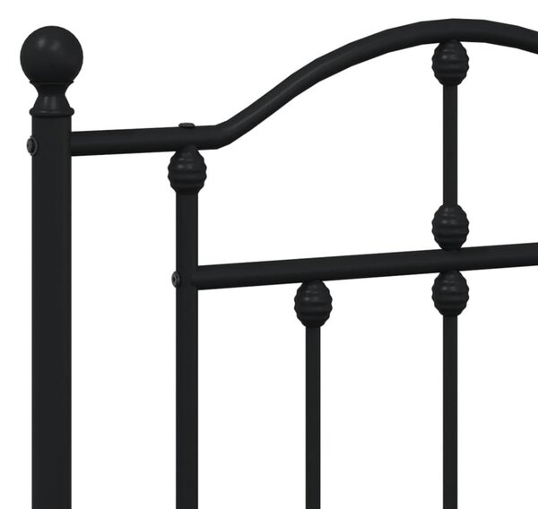 Metalni okvir kreveta uzglavlje i podnožje crni 120x190 cm - Crna / 120 x 190 cm