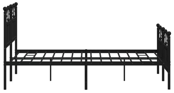 Metalni okvir kreveta uzglavlje i podnožje crni 120x190 cm - Crna / 120 x 190 cm