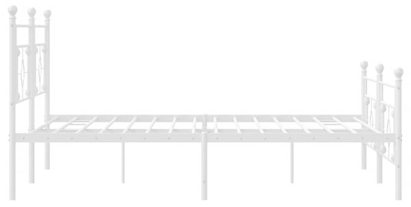 Metalni okvir kreveta uzglavlje i podnožje bijeli 193x203 cm - Bijela / 193 x 203 cm