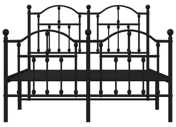 Metalni okvir kreveta uzglavlje i podnožje crni 120x190 cm - Crna / 120 x 190 cm