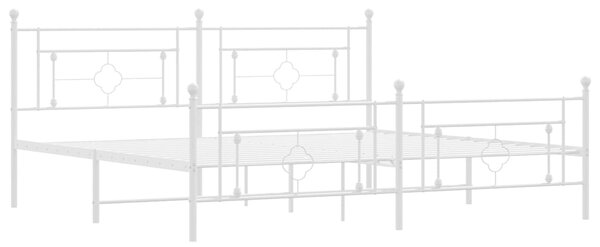 Metalni okvir kreveta uzglavlje i podnožje bijeli 193x203 cm - Bijela / 193 x 203 cm