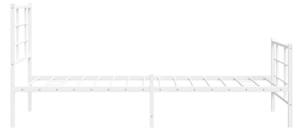 Metalni okvir kreveta uzglavlje i podnožje bijeli 90x190 cm - Bijela / 90 x 190 cm