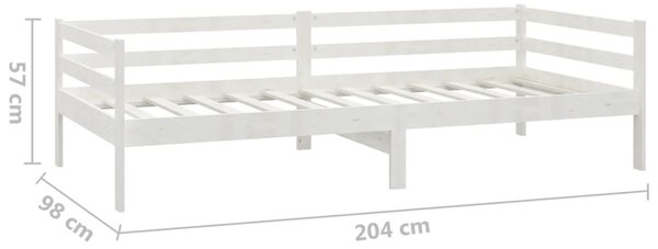 Dnevni ležaj s ladicama 90 x 200 cm bijeli od masivne borovine - Bijela / Default