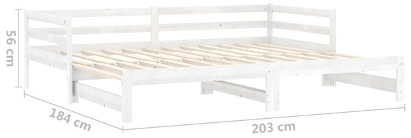 Dnevni ležaj na izvlačenje 2 x (90 x 200) cm bijeli od borovine - Bijela / N/A