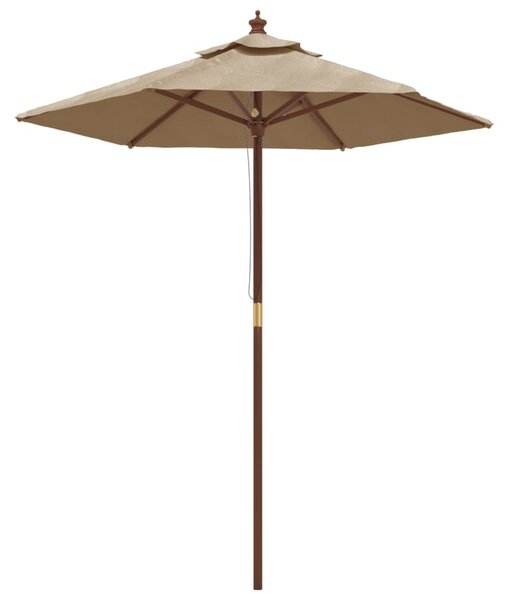 Vrtni suncobran s drvenim stupom smeđesivi 196 x 231 cm - Tupe / N/A