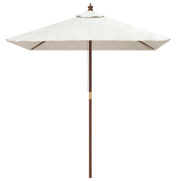 Vrtni suncobran s drvenim stupom boja pijeska 198x198x231 cm - Bijela / N/A