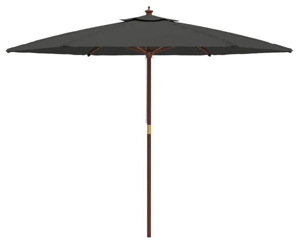 Vrtni suncobran s drvenim stupom antracit 299 x 240 cm - Antracitno siva / N/A