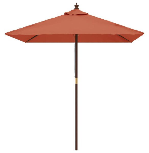 Vrtni suncobran s drvenim stupom terakota 198 x 198 x 231 cm - Smeđa / N/A