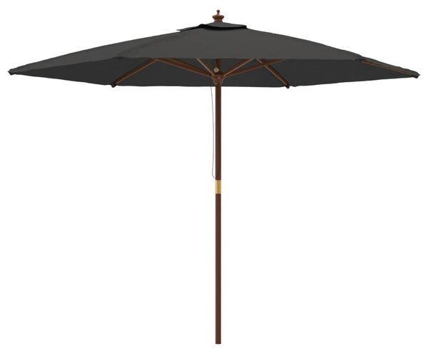 Vrtni suncobran s drvenim stupom antracit 299 x 240 cm - Antracitno siva / N/A