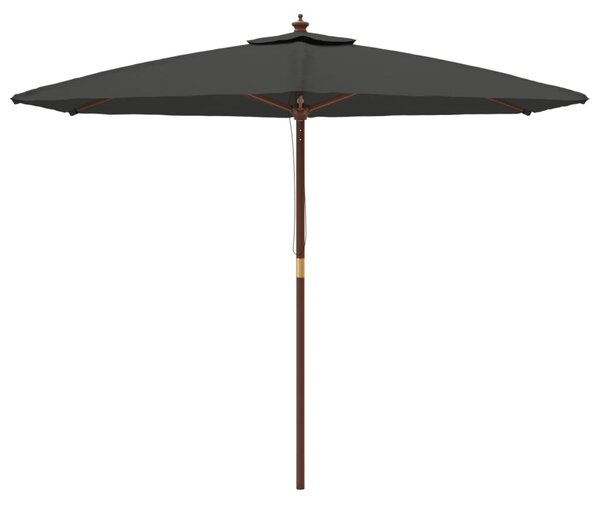 Vrtni suncobran s drvenim stupom antracit 299 x 240 cm - Antracitno siva / N/A