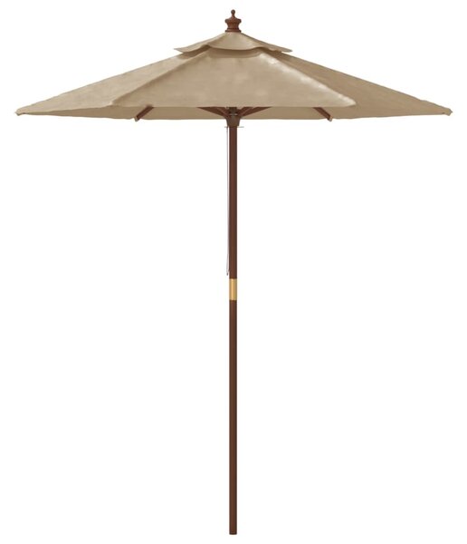 Vrtni suncobran s drvenim stupom smeđesivi 196 x 231 cm - Tupe / N/A