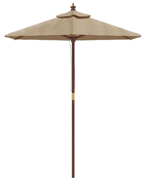 Vrtni suncobran s drvenim stupom smeđesivi 196 x 231 cm - Tupe / N/A