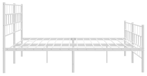 Metalni okvir kreveta uzglavlje i podnožje bijeli 200x200 cm - Bijela / 200 x 200 cm