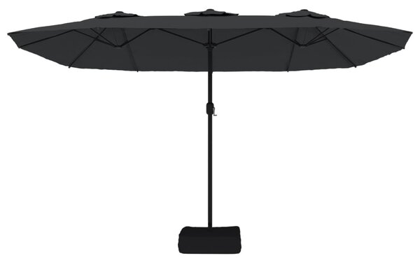 Dvostruki vrtni suncobran crni 449 x 265 cm - Crna / N/A