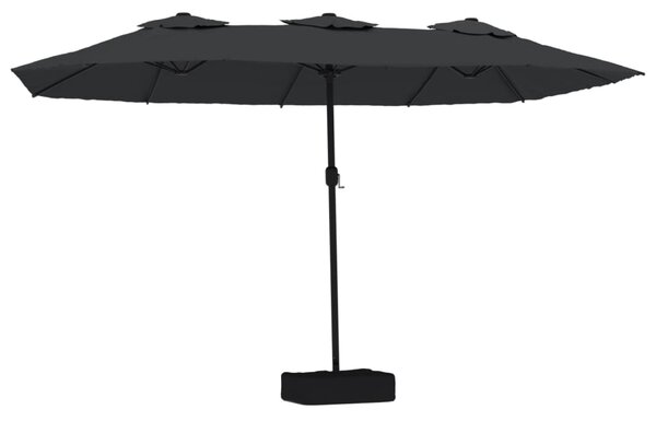 Dvostruki vrtni suncobran crni 449 x 265 cm - Crna / N/A