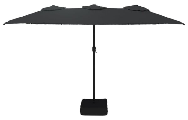 Dvostruki vrtni suncobran crni 449 x 265 cm - Crna / N/A