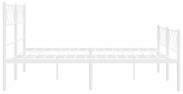 Metalni okvir kreveta uzglavlje i podnožje bijeli 120x200 cm - Bijela / 120 x 200 cm