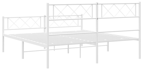 Metalni okvir kreveta uzglavlje i podnožje bijeli 120x200 cm - Bijela / 120 x 200 cm