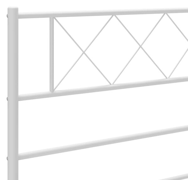 Metalni okvir kreveta uzglavlje i podnožje bijeli 120x200 cm - Bijela / 120 x 200 cm