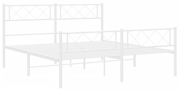 Metalni okvir kreveta uzglavlje i podnožje bijeli 120x200 cm - Bijela / 120 x 200 cm