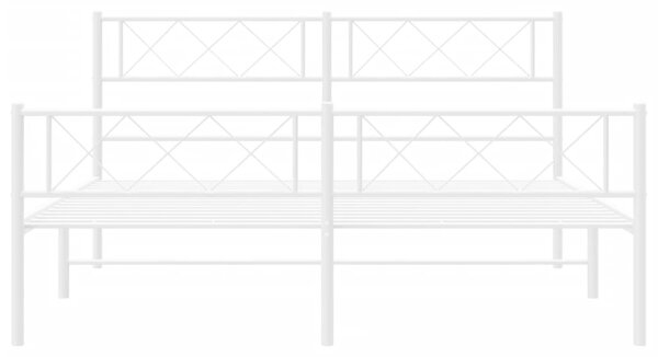 Metalni okvir kreveta uzglavlje i podnožje bijeli 120x200 cm - Bijela / 120 x 200 cm