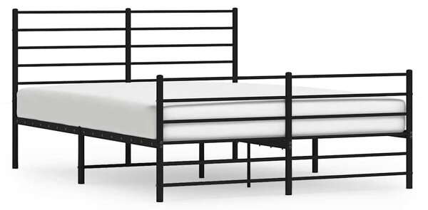 Metalni okvir kreveta uzglavlje i podnožje crni 140x190 cm - Crna / 140 x 190 cm