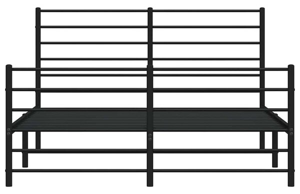 Metalni okvir kreveta uzglavlje i podnožje crni 140x190 cm - Crna / 140 x 190 cm