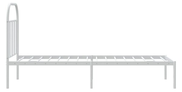 Metalni okvir krevet bez madraca s uzglavljem bijeli 75x190 cm - Bijela / 75 x 190 cm