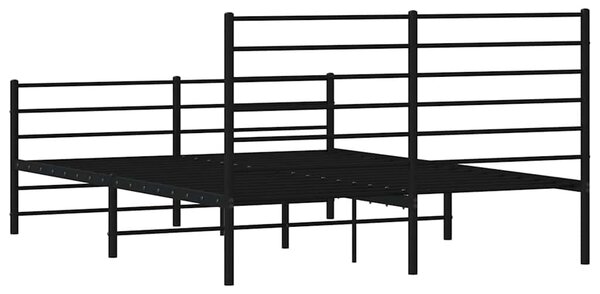 Metalni okvir kreveta uzglavlje i podnožje crni 140x190 cm - Crna / 140 x 190 cm
