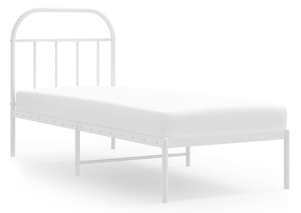 Metalni okvir krevet bez madraca s uzglavljem bijeli 75x190 cm - Bijela / 75 x 190 cm