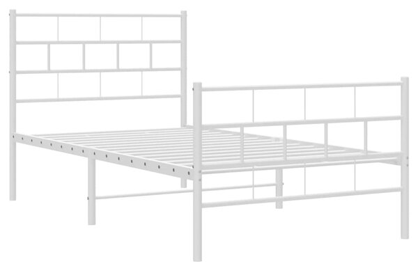 Metalni okvir kreveta uzglavlje i podnožje bijeli 90 x 200 cm - Bijela / 90 x 200 cm