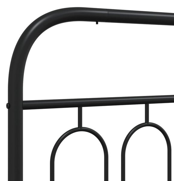Metalni okvir kreveta uzglavlje i podnožje crni 200x200 cm - Crna / 200 x 200 cm