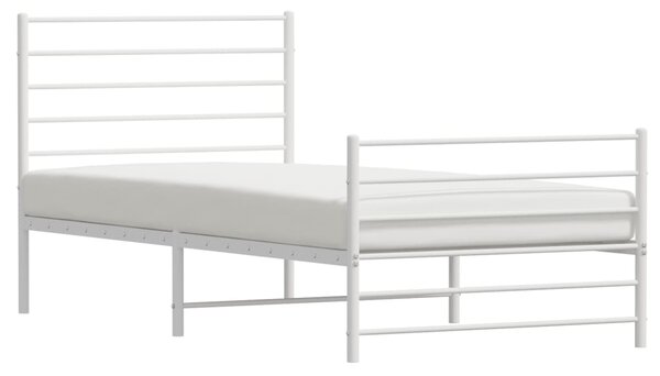 Metalni okvir kreveta uzglavlje i podnožje bijeli 107x203 cm - Bijela / 107 x 203 cm