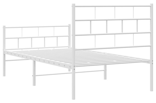 Metalni okvir kreveta uzglavlje i podnožje bijeli 90 x 200 cm - Bijela / 90 x 200 cm