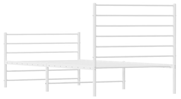 Metalni okvir kreveta uzglavlje i podnožje bijeli 107x203 cm - Bijela / 107 x 203 cm