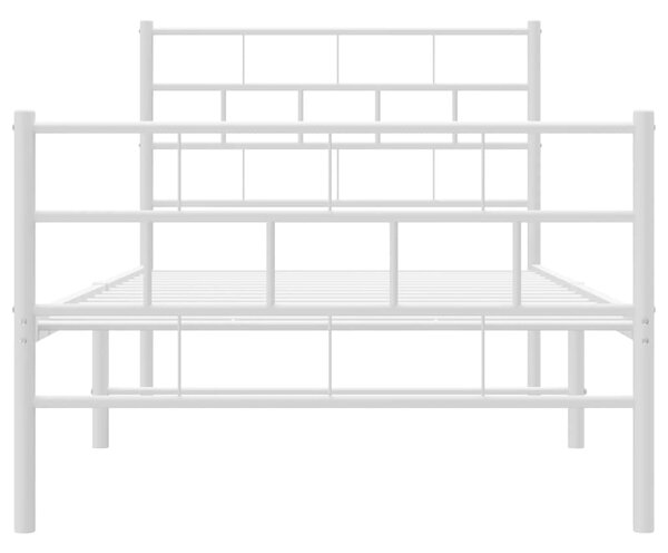 Metalni okvir kreveta uzglavlje i podnožje bijeli 90 x 200 cm - Bijela / 90 x 200 cm