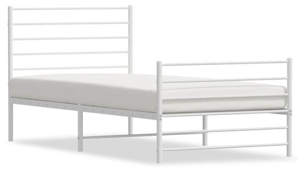 Metalni okvir kreveta uzglavlje i podnožje bijeli 107x203 cm - Bijela / 107 x 203 cm